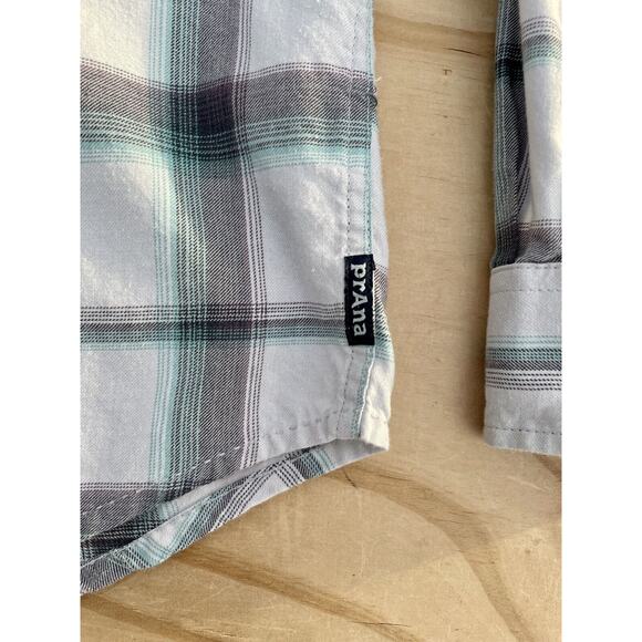Prana Casual Long Sleeve Button Down Shirt Chest Pocket Men's Plaid Sz Small SML - Picture 3 of 7